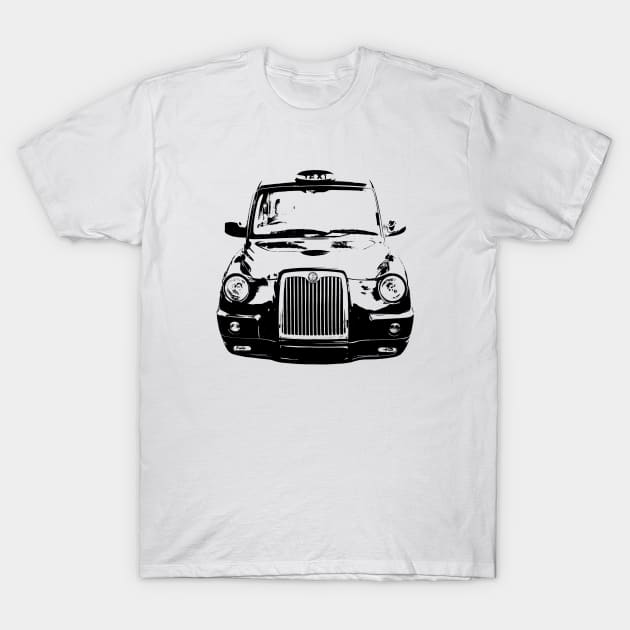 London black cab taxi monoblock black T-Shirt by soitwouldseem